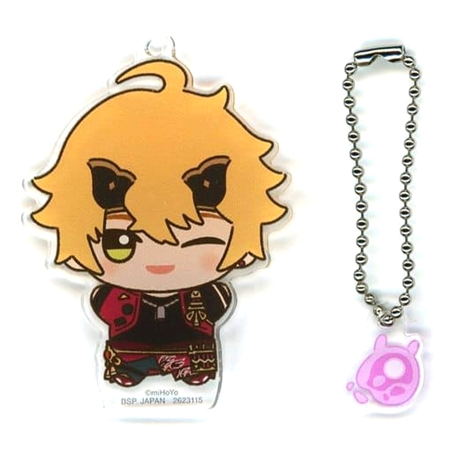 Genshin Thoma V Mini Seelie: Rose Chibigurumi Acrylic Plate Keychain Lost Riches Acrylic Stands [USED]