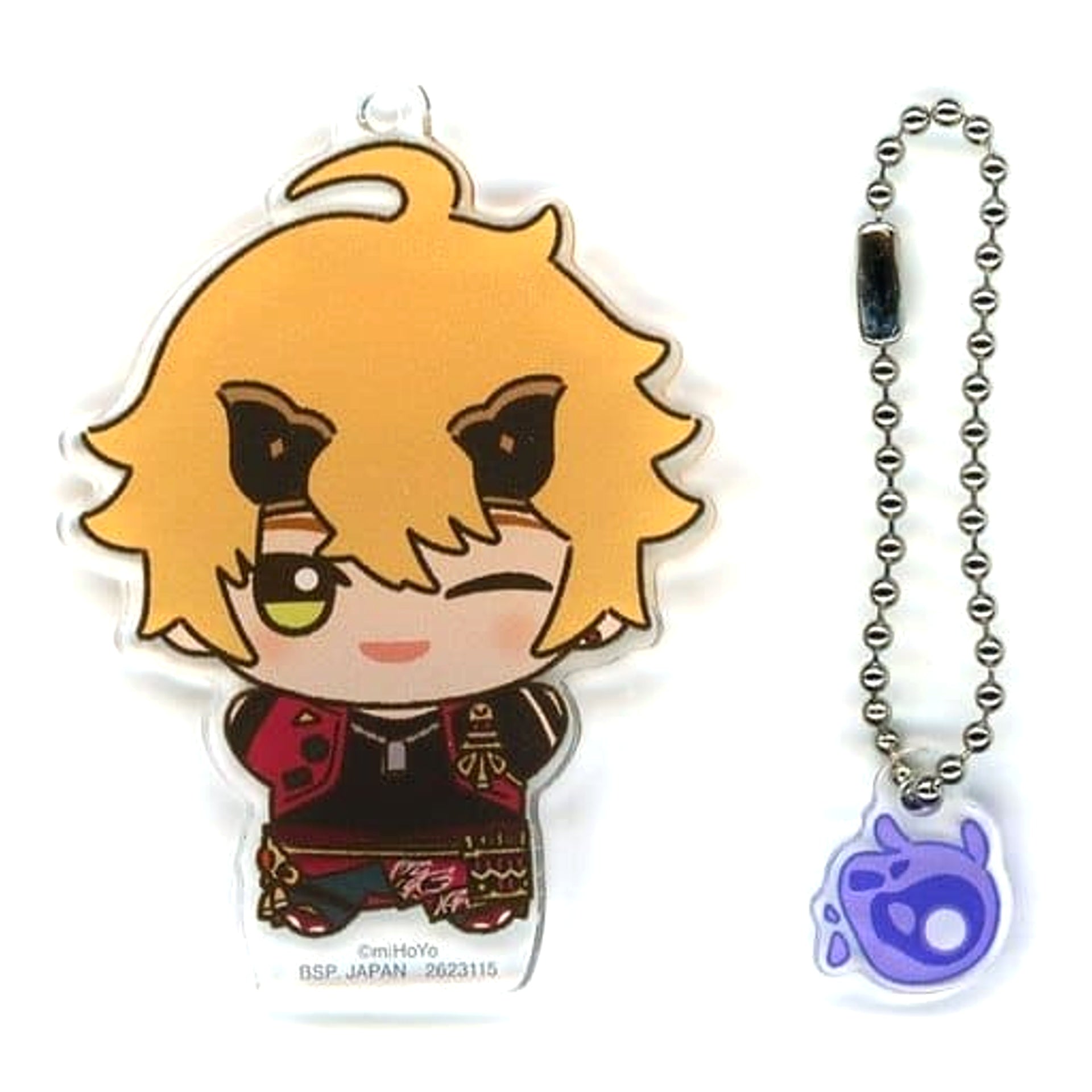 Genshin Thoma X Mini Seelie: Viola Chibigurumi Acrylic Plate Keychain Lost Riches Acrylic Stands [USED]
