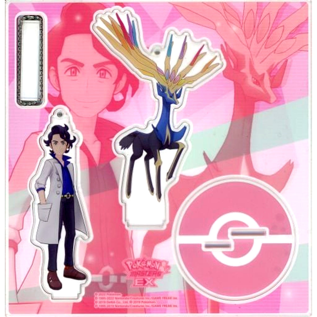 Professor Sycamore & Xerneas Trainers Salon Acrylic Stand Keychain Pokemon Pokemon Center Limited [USED]