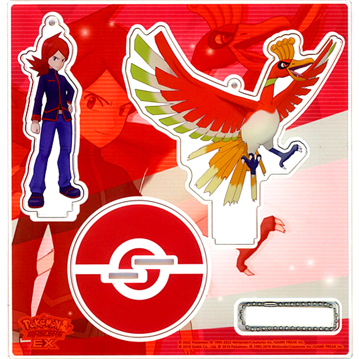 Silver & Ho-Oh Pokemon Acrylic Stand Keychain Trainers Salon Pokemon Center Limited [USED]