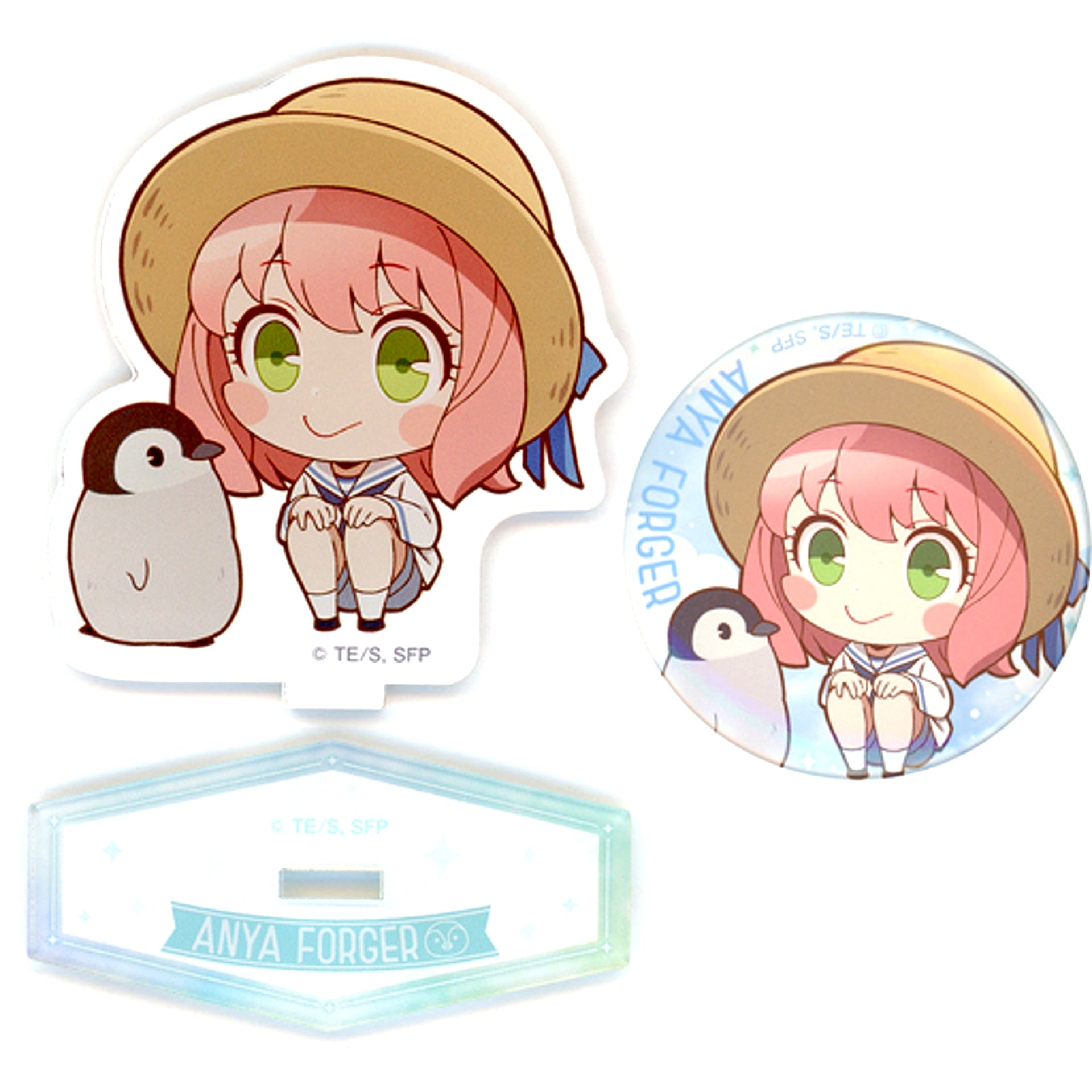 Anya Forger Spy x Family Acrylic Stand & Button Set Odekeke Outing WIT x CLW [USED]