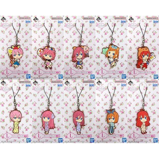 The Quintessential Quintuplets Movie Nino Nakano & Others All 10 Types Set Ichiban Kuji Yume no Hitotoki Rubber Charm Kyunchara Illustrations Prize L Keychains [USED]