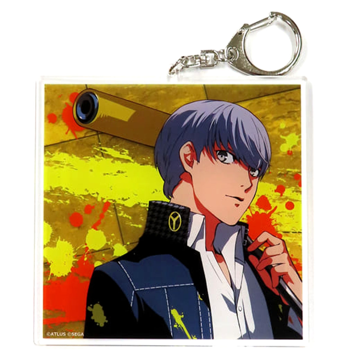 Persona 4 Protagonist Acrylic Keychain Persona Series 25th Anniversary Persona 25th FES Grand Exhibition Exclusive Keychains [USED]