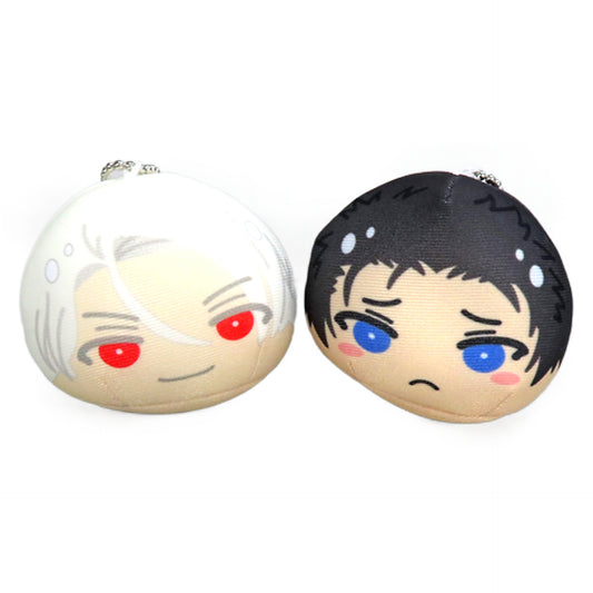 Color Recipe Shokichi Fukusuke Omanjuu Niginigi Mascot Couple A Keychains [USED]