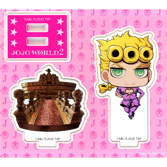Giorno Giovanna B Prize Acrylic Stand JoJo's Bizarre Adventure JOJO WORLD2 Minigame Kaienou no Taihou Roulette / Tsukame! Caesar's Shabon Lottery [USED]