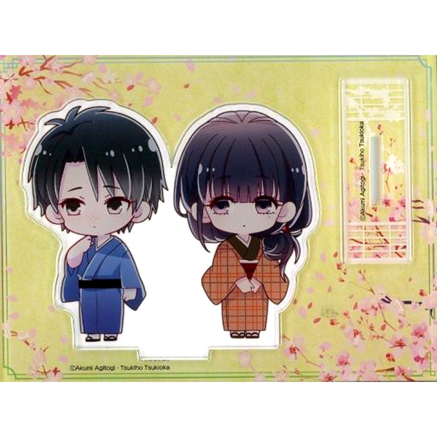 Koji Tatsuishi Hand on Mouth & Miyo Saimori Brown Acrylic Stand My Happy Marriage x PRINCESS CAFE [USED]