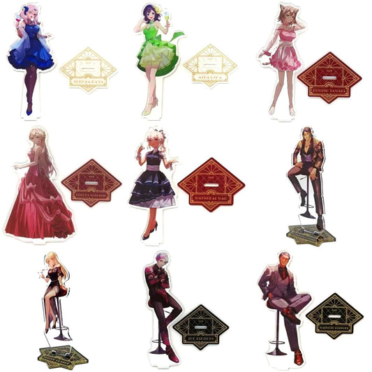 Complete Set 9 Types Acrylic Stand DMM Scratch Virtual YouTuber Nijisanji Wave 7 D Prize [USED]