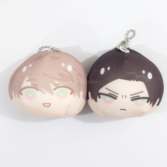 My Demon Boss, Mr. Gokudera, Wants to Be Exposed! Kaede Gokudera Keita Shoji Couple Omanjuu Niginigi Mascot Couple Keychains [USED]