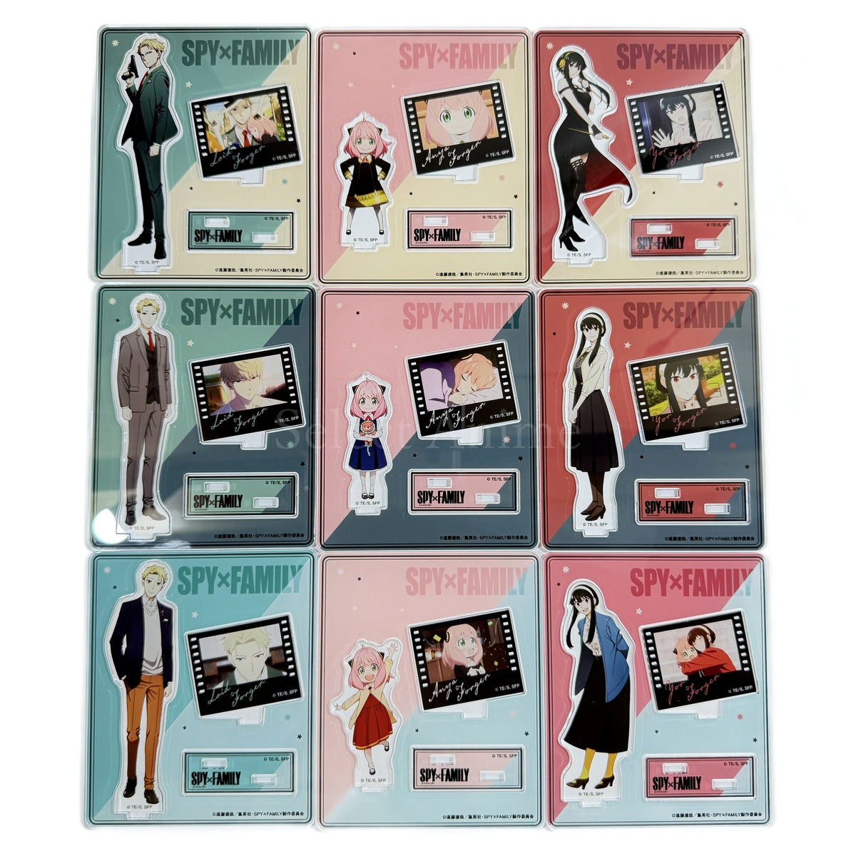 Set of 9 Spy x Family Trading Scene Shot Acrylic Stand [USED]