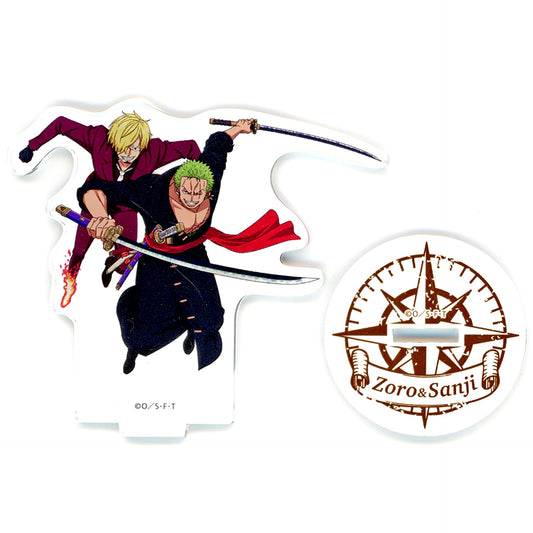Sanji & Zoro One Piece Acrylic Stand Double Character Series Village Vanguard Limited [USED]