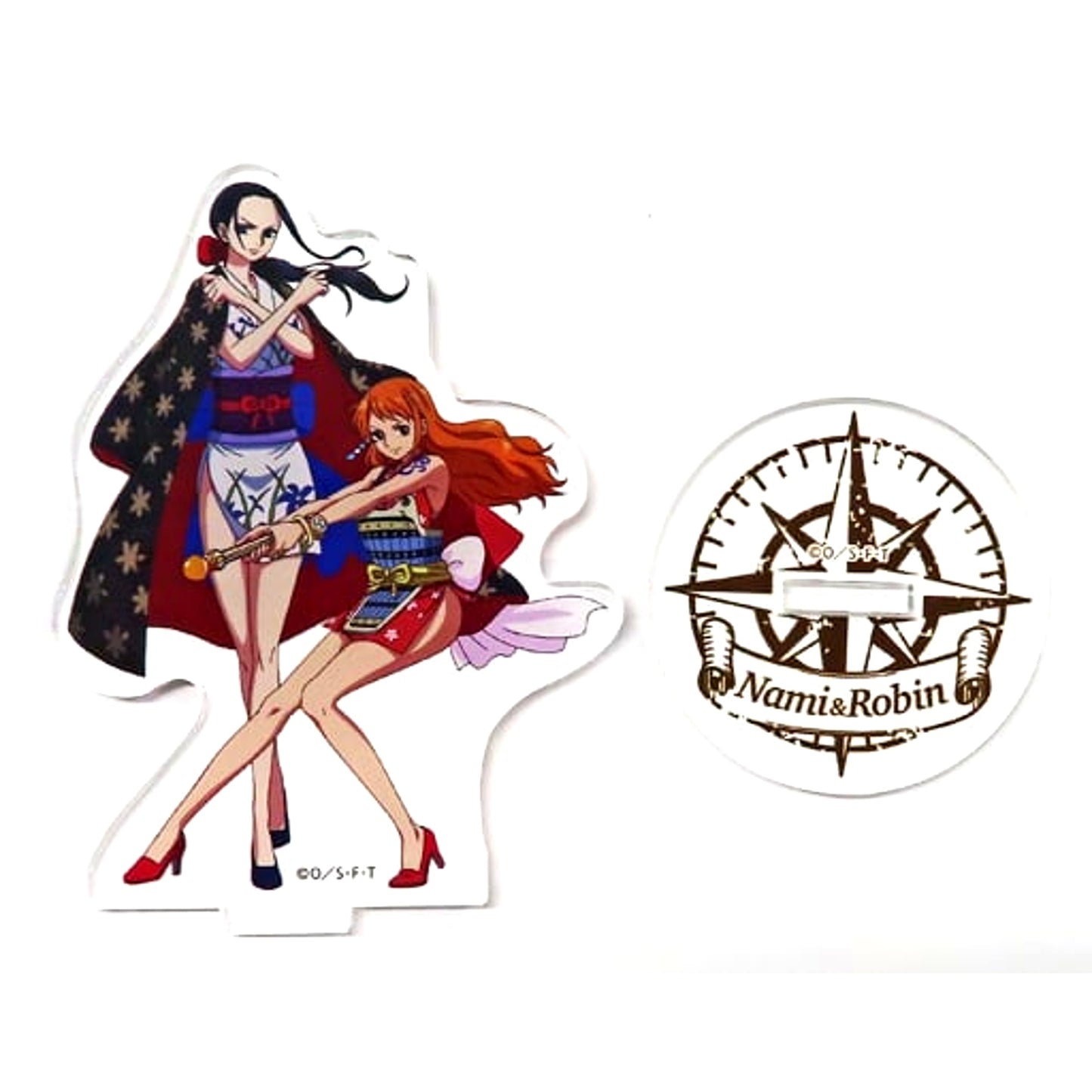 Nico Robin & Nami Acrylic Stand Double Character Series One Piece Village Vanguard Limited [USED]