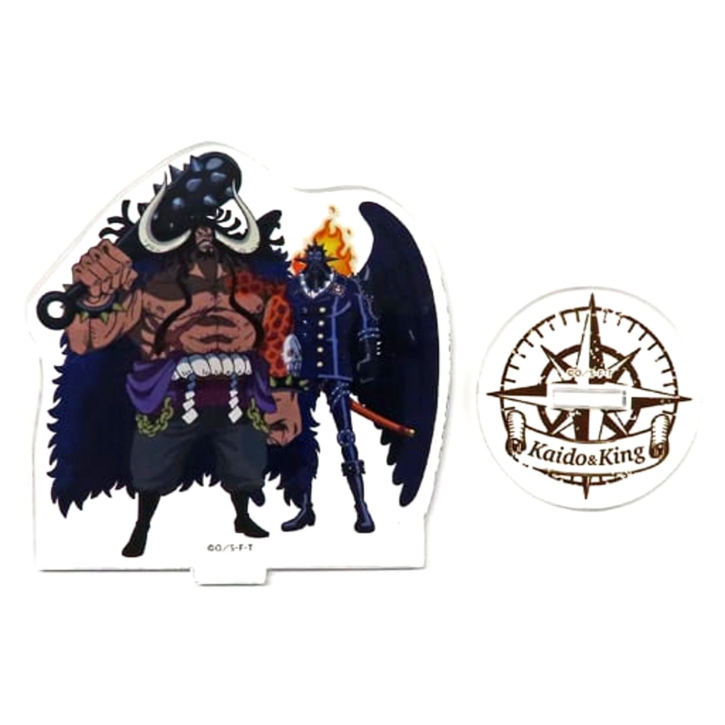 Kaido and King One Piece Acrylic Stand Double Character Series Village Vanguard Limited [USED]