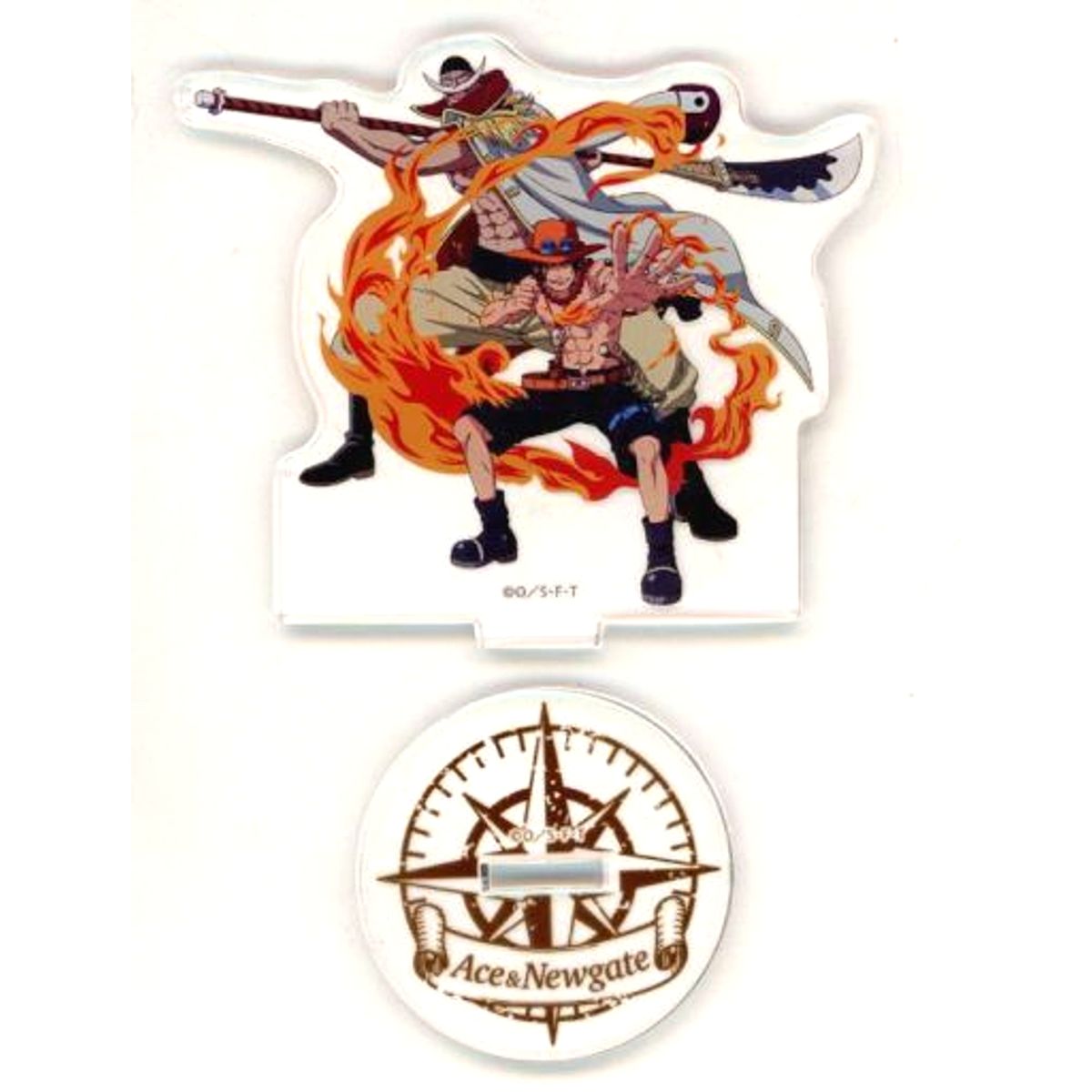 Whitebeard & Portgas D. Ace One Piece Acrylic Stand Double Character Series Village Vanguard Limited [USED]