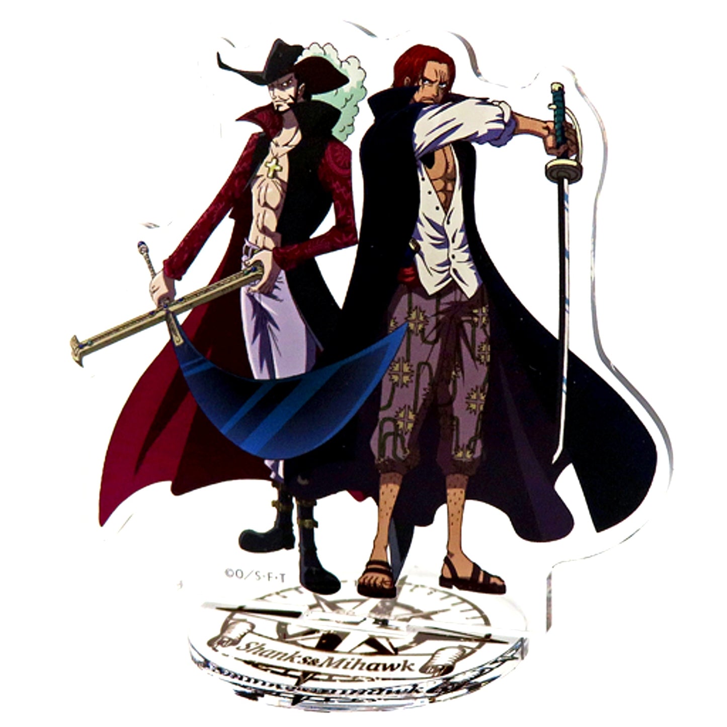 Mihawk & Shanks One Piece Double Character Series Acrylic Stand Village Vanguard Limited [USED]