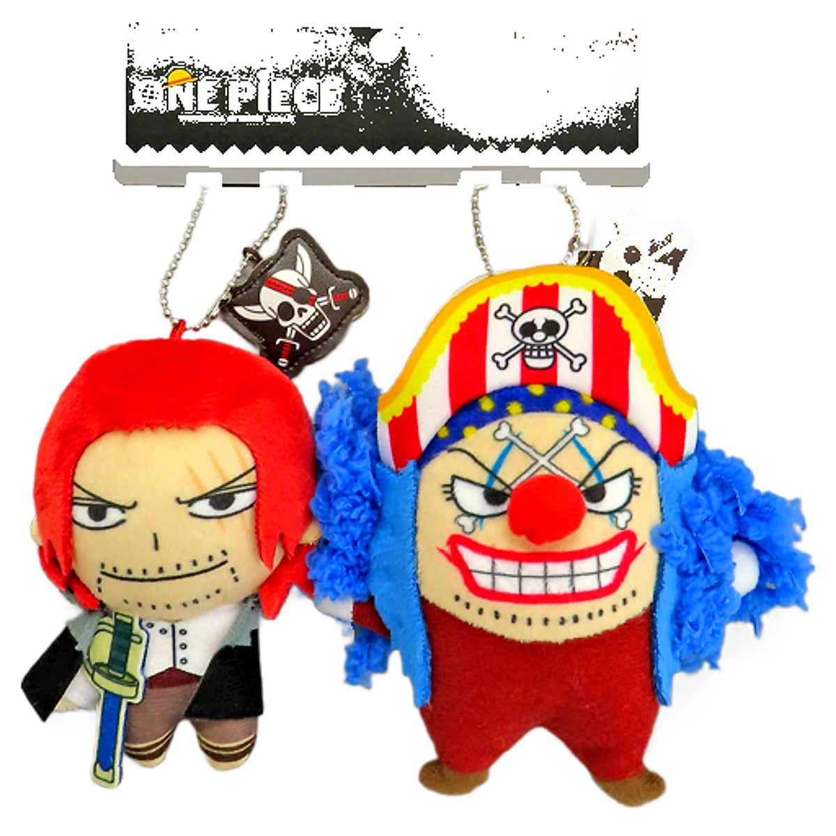 One Piece Shanks Buggy Pair Mascot Keychain Universal Studios Japan Limited Premier Summer 2022 Mascot [USED]