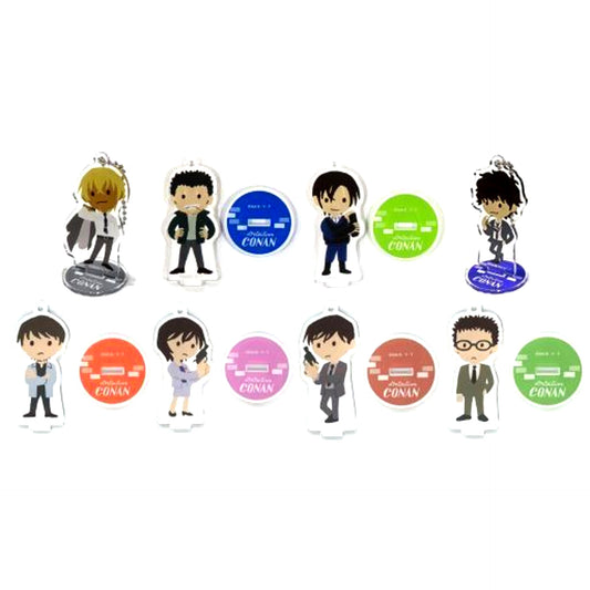 Set of 8 Detective Conan Acrylic Keychain Collection with Stand Yuru Palette B Pattern [USED]