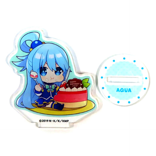 Aqua Prize C-7 Birthday Cake Mini Character Acrylic Stand Figure Kujibikido KonoSuba: God's Blessing on this Wonderful World! Aqua Birthday Kuji [USED]
