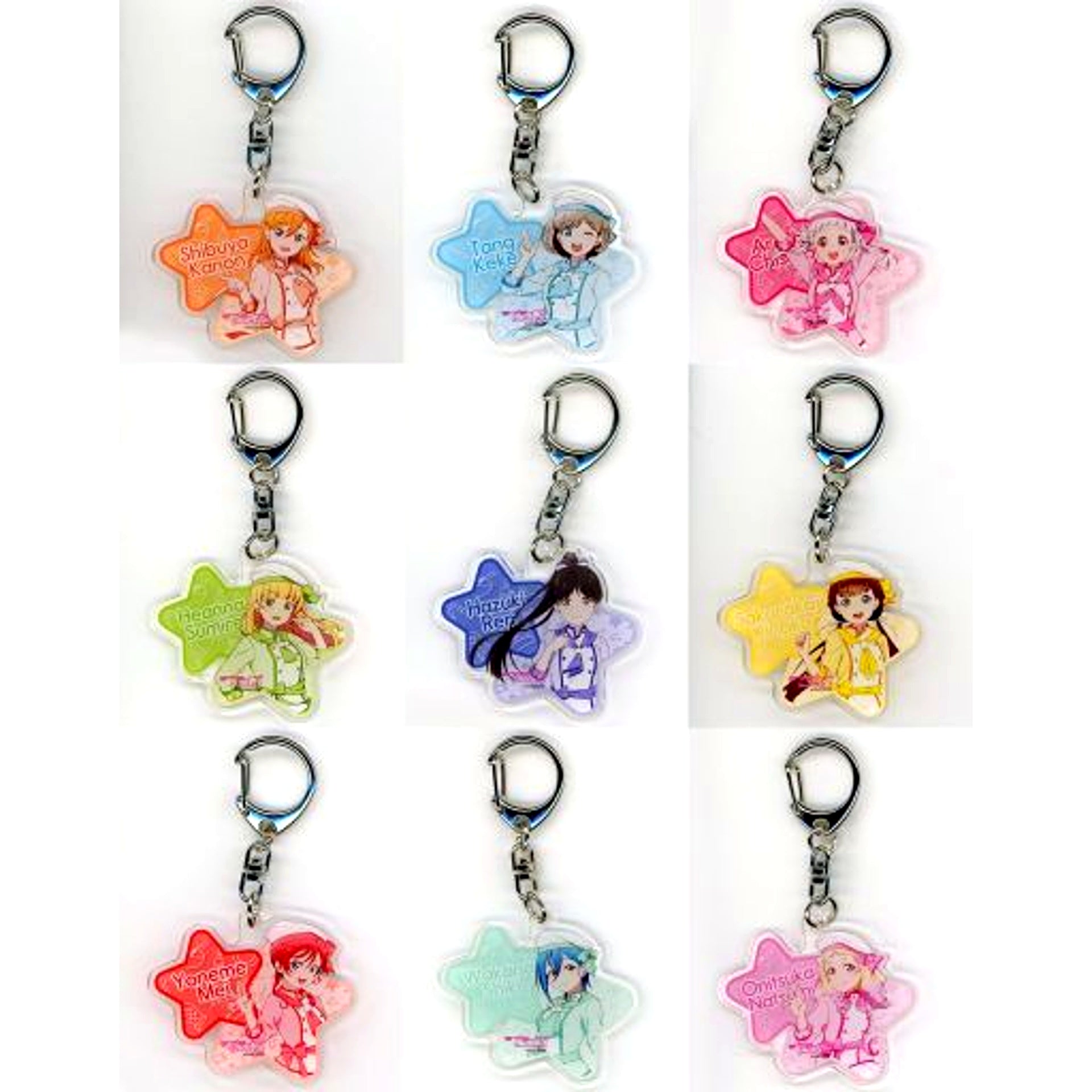 Set of 9 Love Live! Superstar!! cookpadLive Yuigaoka Fes Acrylic Keychain [USED]