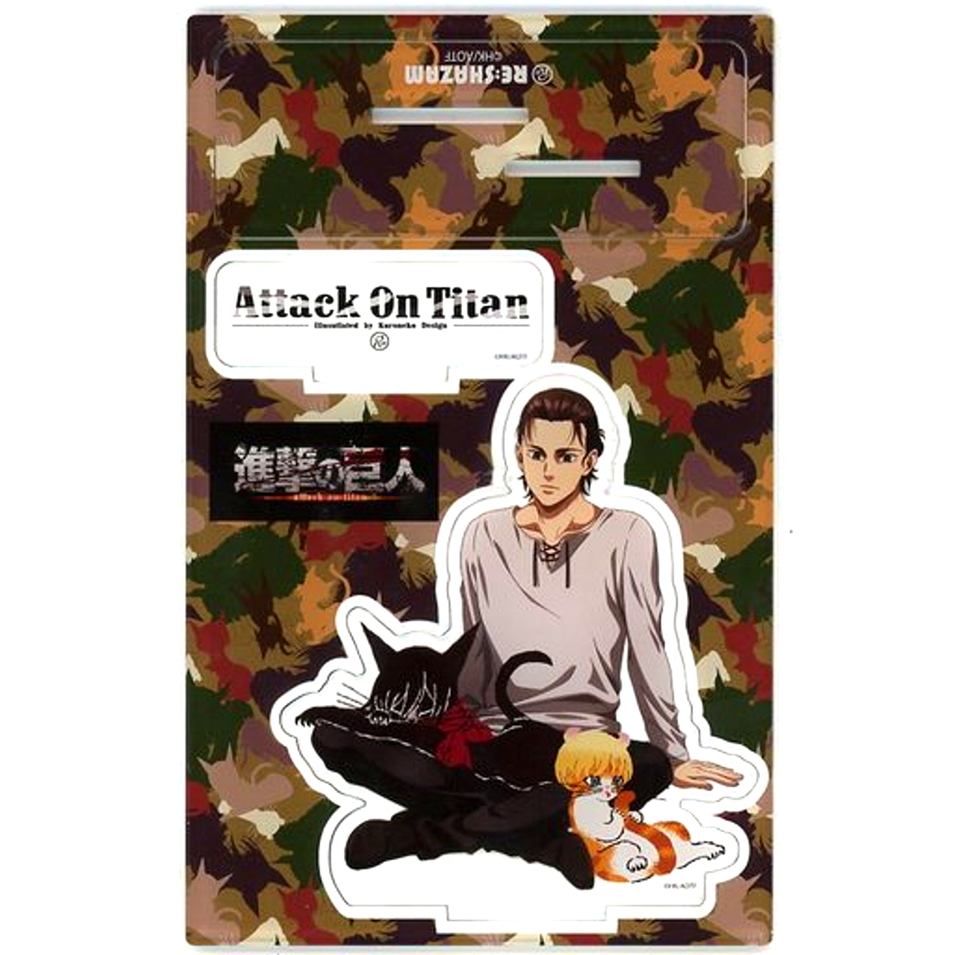 Eren Yeager Mikasa Cat Armin Cat Attack on Titan RE:SHAZAM Acrylic Stand [USED]