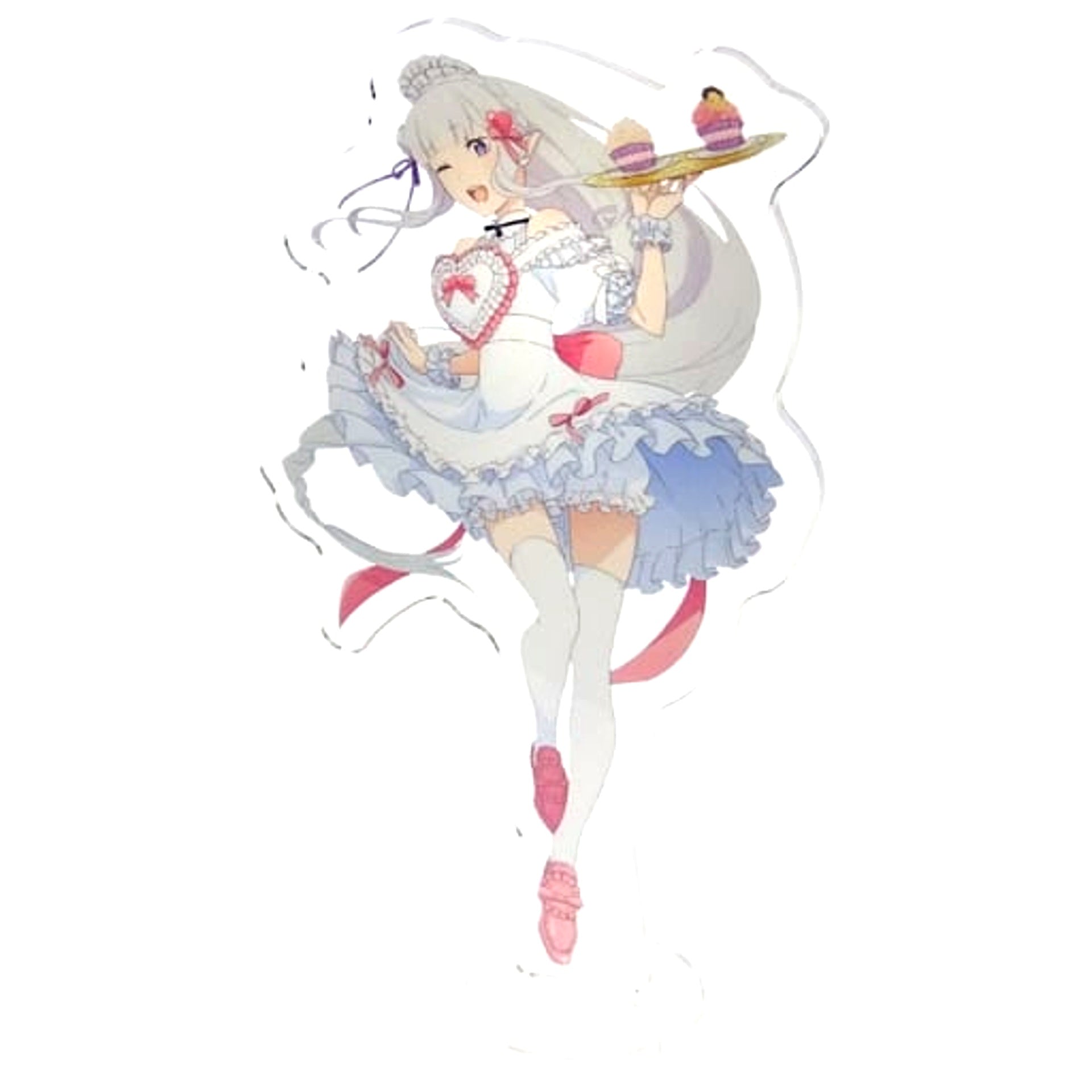 Emilia Re:ZERO -Starting Life in Another World- Ichiban Kuji Mildly Sweet Happy Life! Big Acrylic Stand Prize D [USED]