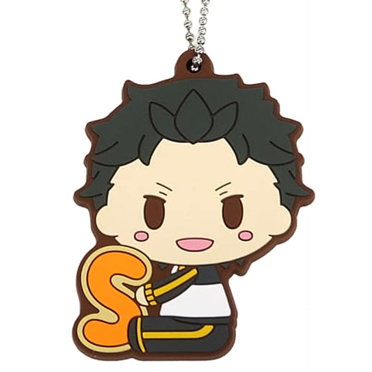 Re:ZERO -Starting Life in Another World- Subaru Natsuki Ichiban Kuji Mildly Sweet Happy Life! Rubber Keychain Chokonokko Prize F Keychains [USED]