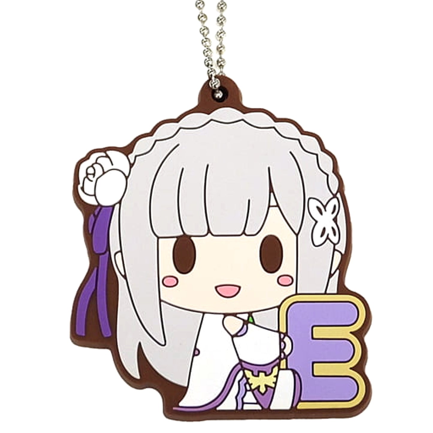 Re:ZERO -Starting Life in Another World- Emilia Ichiban Kuji Mildly Sweet Happy Life! Rubber Keychain Prize F Keychains [USED]