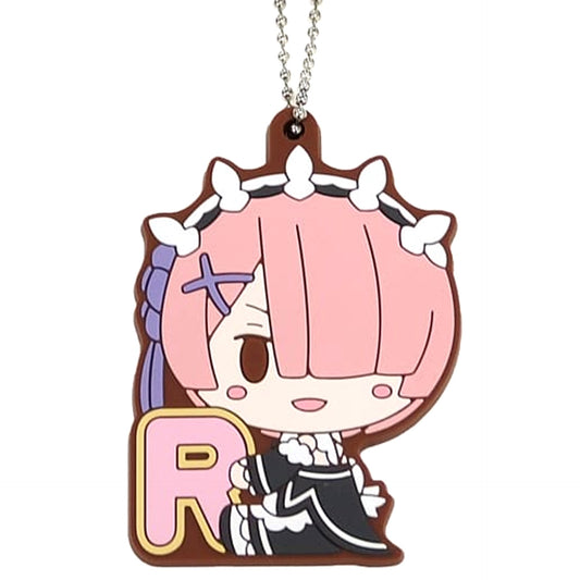 Re:ZERO -Starting Life in Another World- Ram Ichiban Kuji Mildly Sweet Happy Life! Rubber Keychain Prize F Keychains [USED]