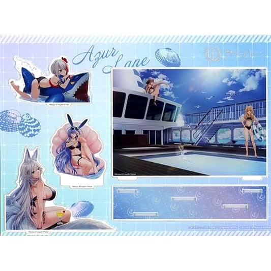 Group Swimsuit Azur Lane x Atre Akihabara 5th Anniversary Pop-up Shop Acrylic Diorama [USED]