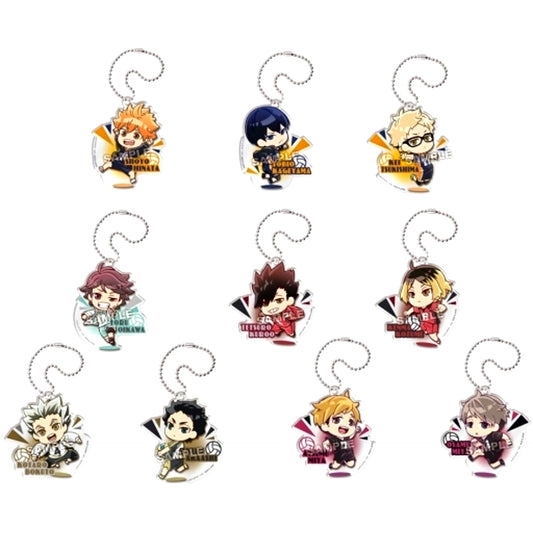 Set of 10 Haikyu!! Pyoncolle Acrylic Keychain [USED]
