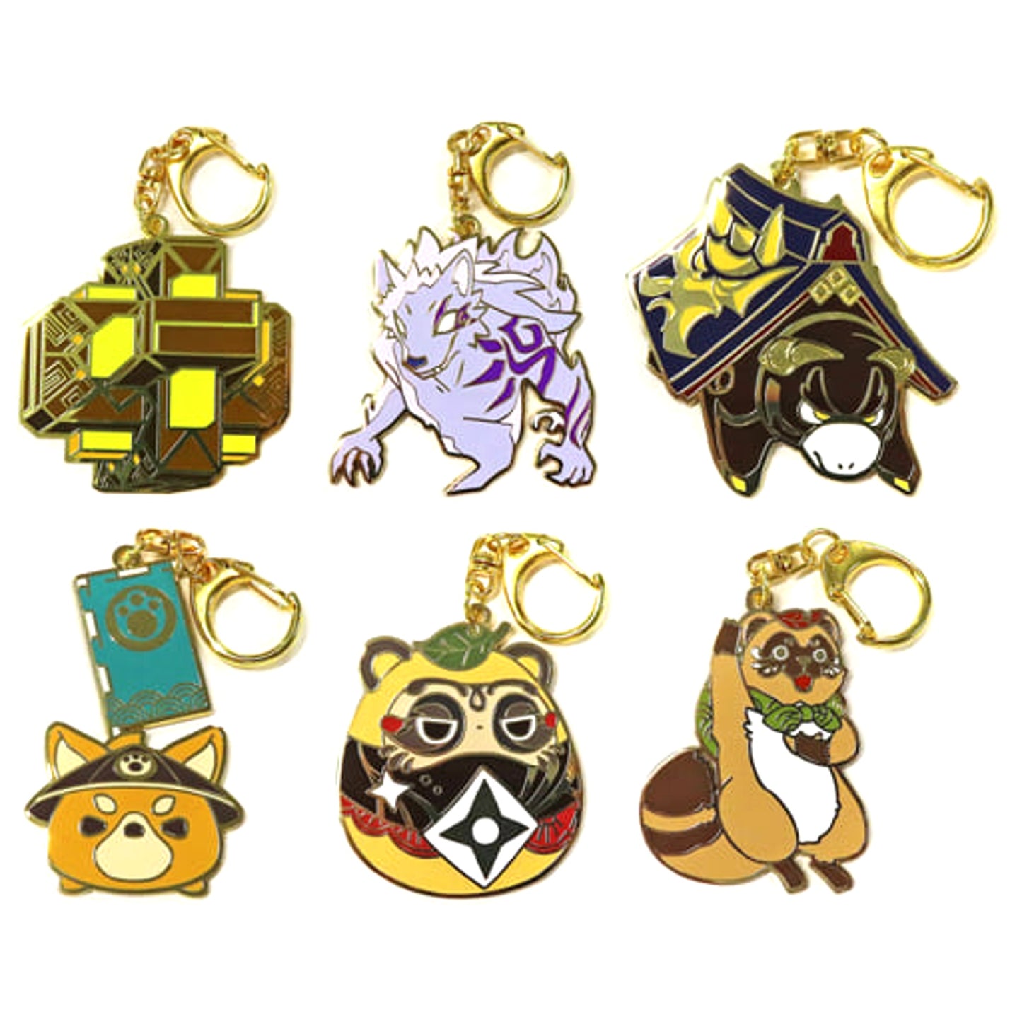 Genshin Planet Befall & Others All 6 Types Set Metal Keychain Sweets Paradise -Ouka Mai Banrai- Everyone's Friends Vol. 2 Exclusive Keychains [USED]