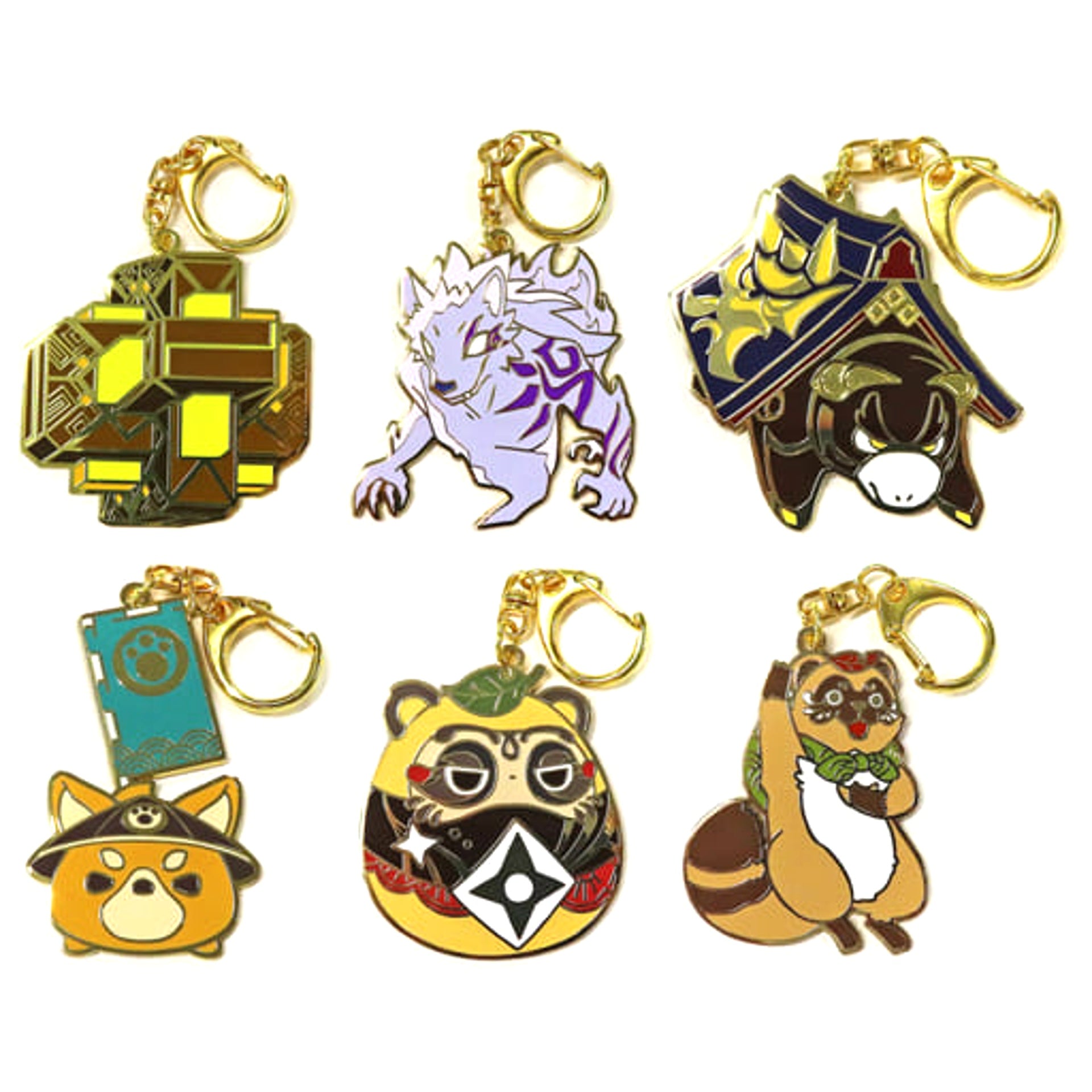 Genshin Planet Befall & Others All 6 Types Set Metal Keychain Sweets Paradise -Ouka Mai Banrai- Everyone's Friends Vol. 2 Exclusive Keychains [USED]