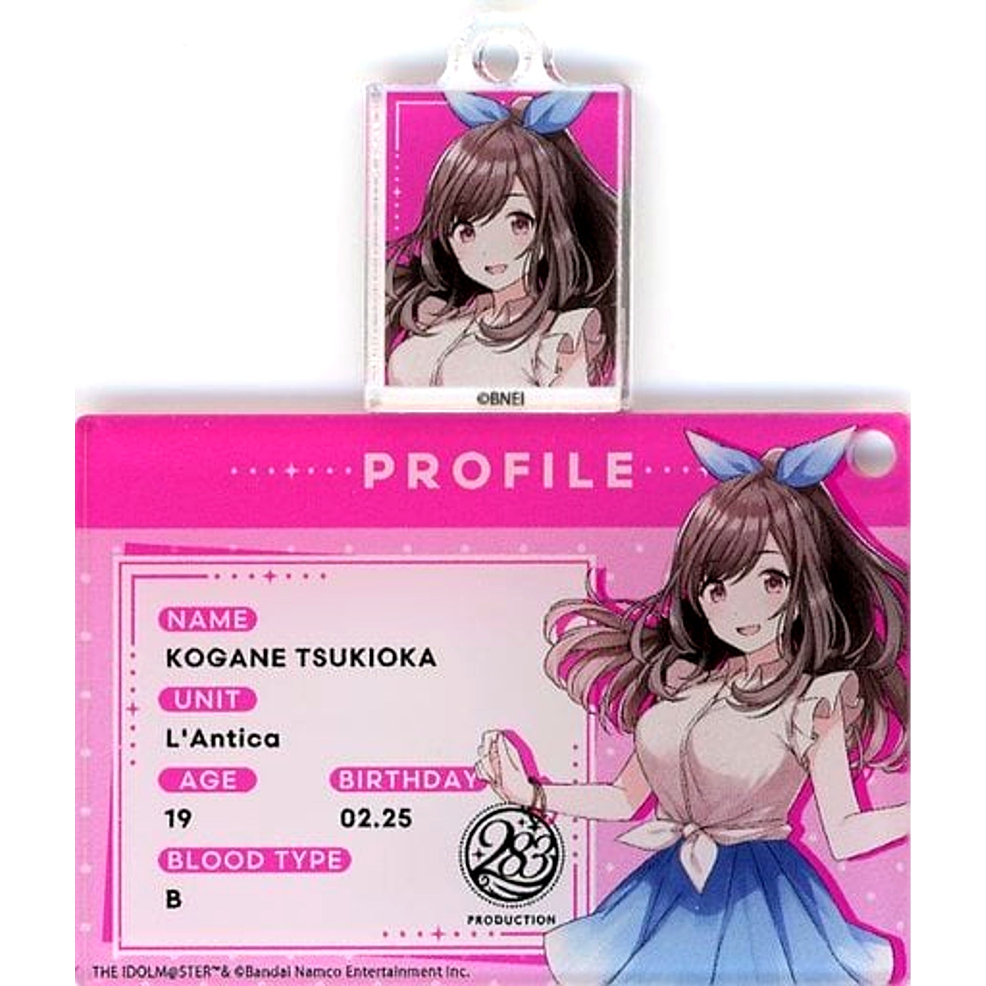 Kogane Tsukioka THE IDOLM@STER SHINY COLORS Random Profile and Photo Keychain SMILE BASE CAFE SMILE FESTIVAL BOX B [USED]