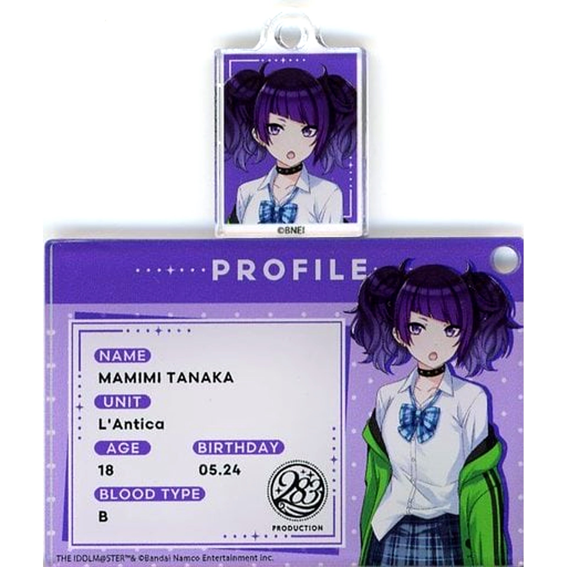 Mamimi Tanaka THE IDOLM@STER SHINY COLORS Random Profile and Photo Keychain SMILE BASE CAFE SMILE FESTIVAL BOX B [USED]