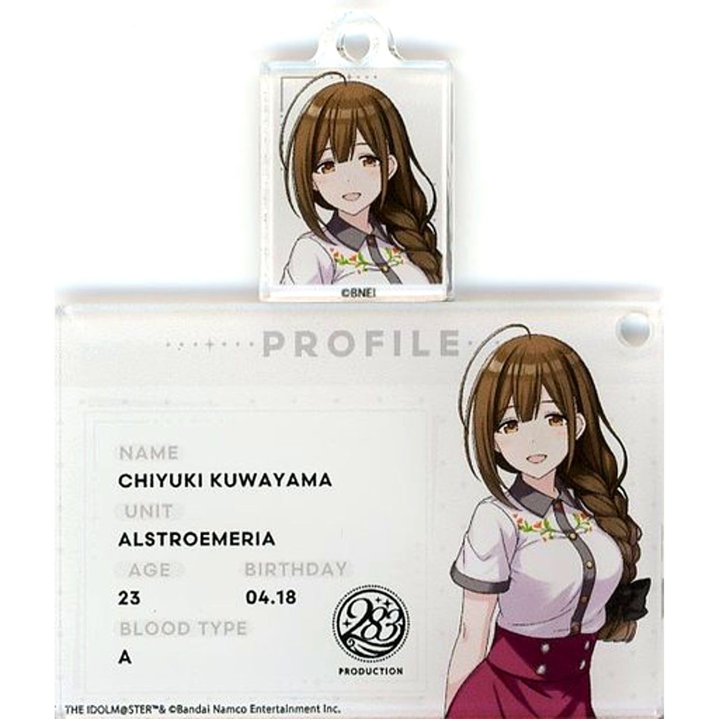 Chiyuki Kuwayama The Idolmaster Shiny Colors Random Profile & Photo Keychain SMILE BASE CAFE SMILE FESTIVAL [USED]