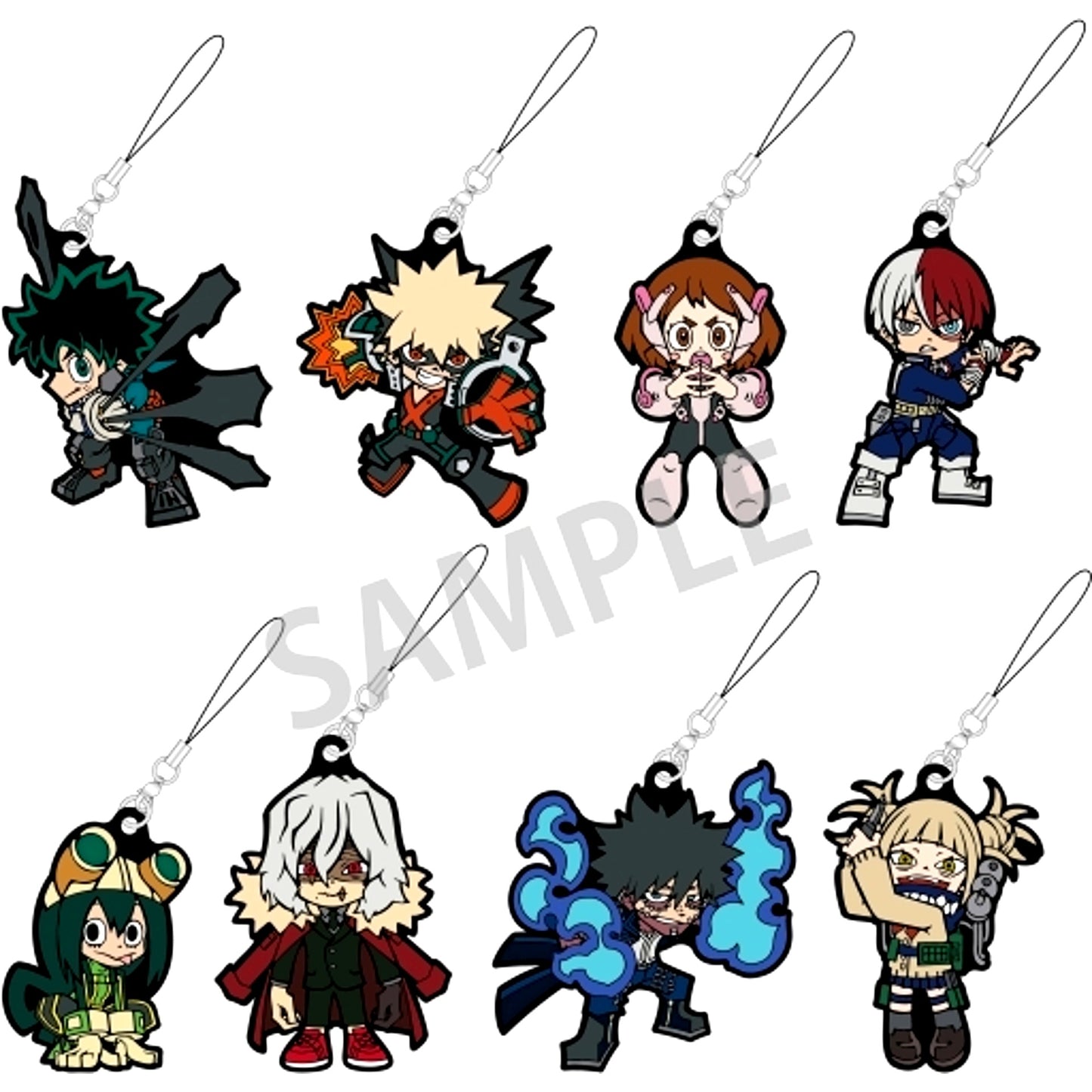 Set of 8 My Hero Academia Trading Rubber Strap [USED]