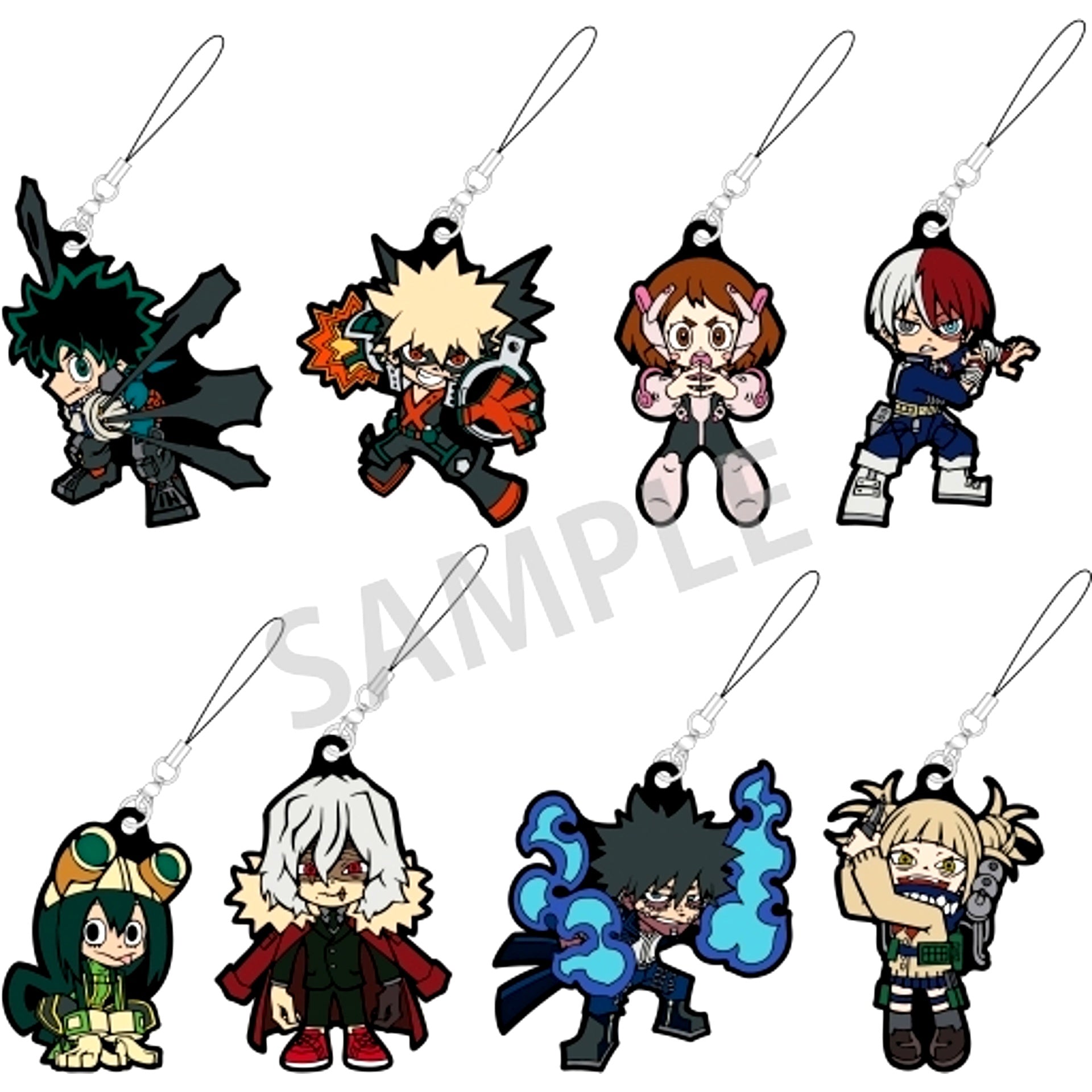 Set of 8 My Hero Academia Trading Rubber Strap [USED]