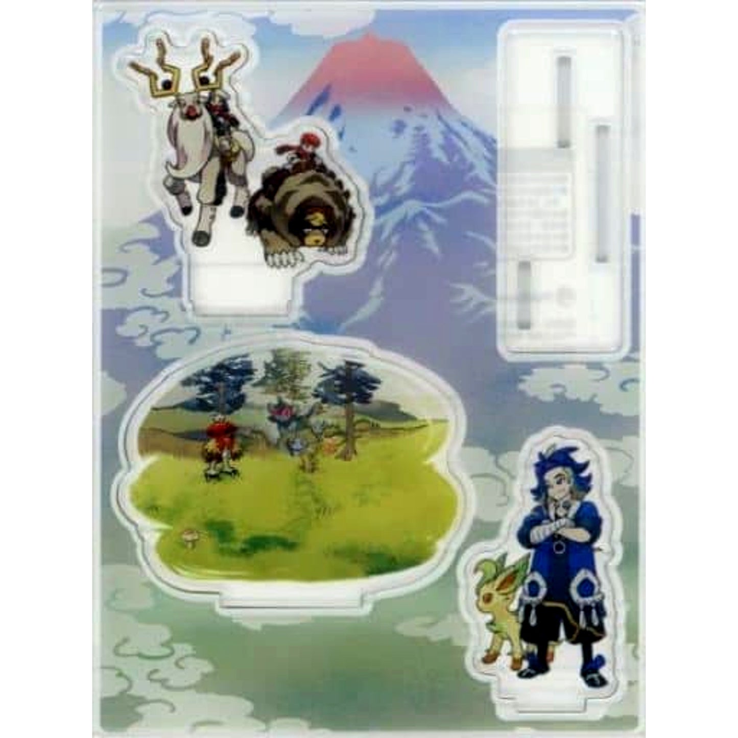 Adaman and Leafeon Pokemon Acrylic Stand HISUI DAYS Pokemon Center Limited [USED]
