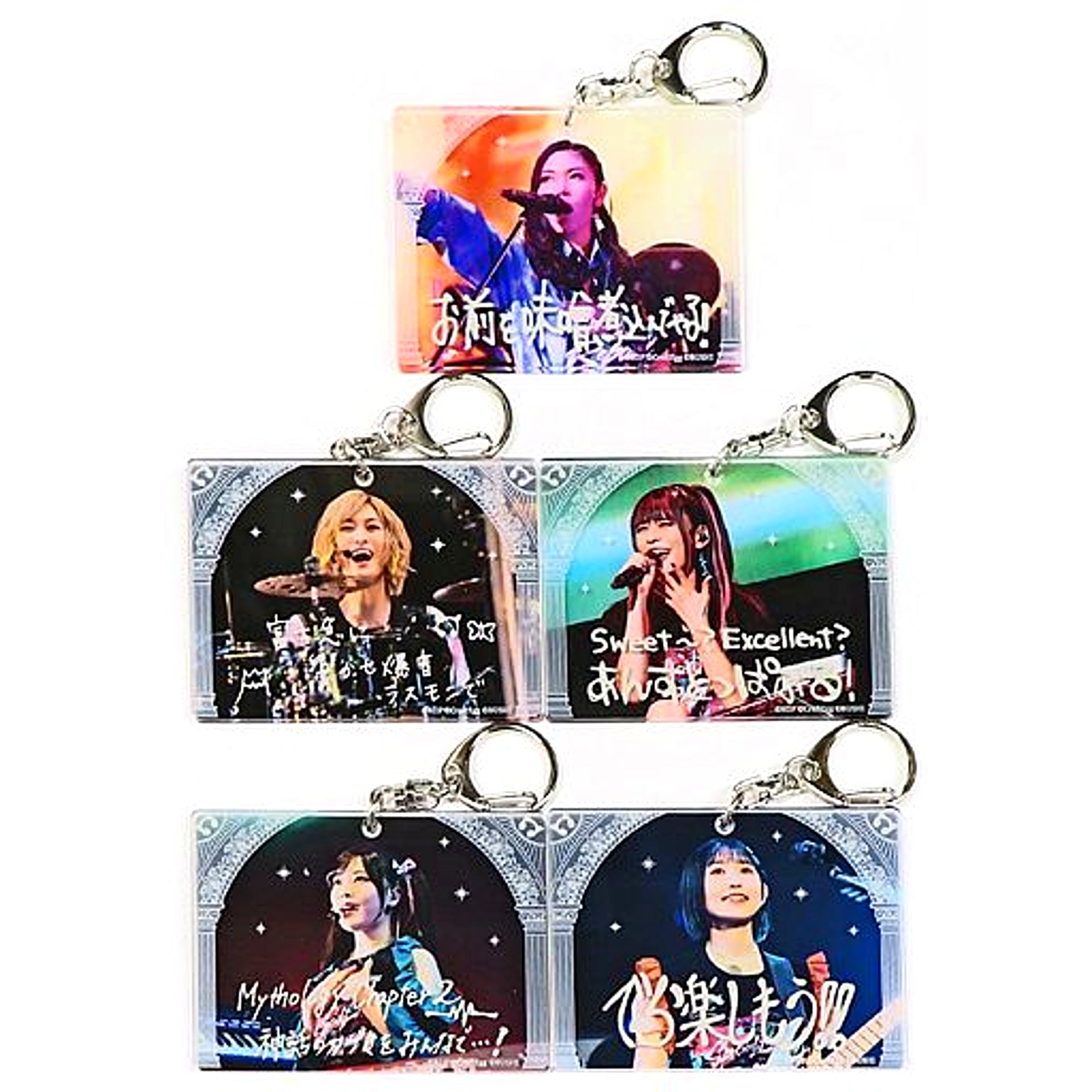 Set of 5 RAISE A SUILEN BanG Dream! Girls Band Party! Artist Trading Acrylic Keychain vol.1 [USED]