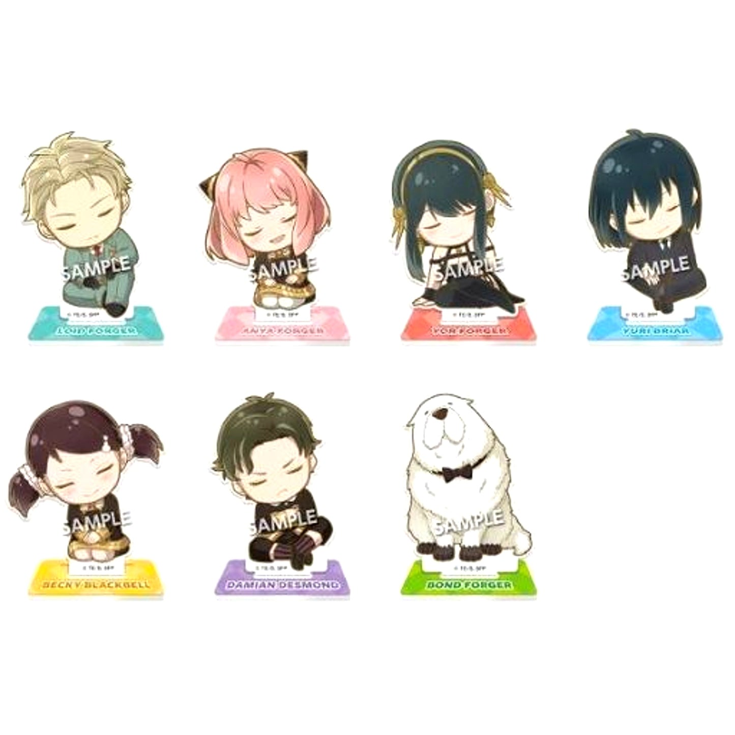 Set of 7 SPY x FAMILY Katazun Shoulder Lean Trading Acrylic Stand [USED]