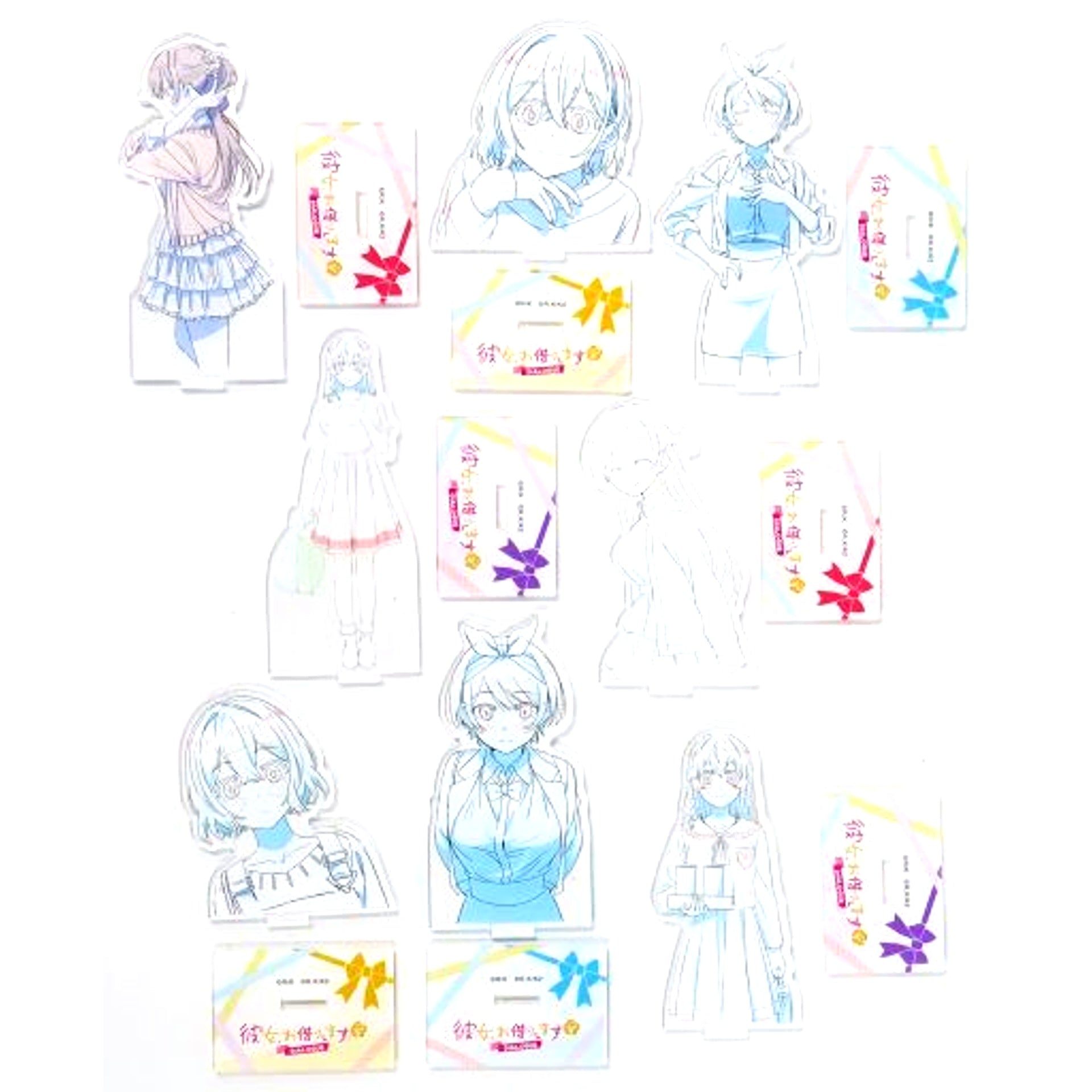 Set of 8 Original Art Acrylic Stand Collection Rent-A-Girlfriend Exhibition DIALOGUE [USED]