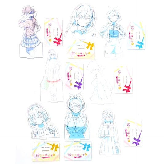 Set of 8 Original Art Acrylic Stand Collection Rent-A-Girlfriend Exhibition DIALOGUE [USED]