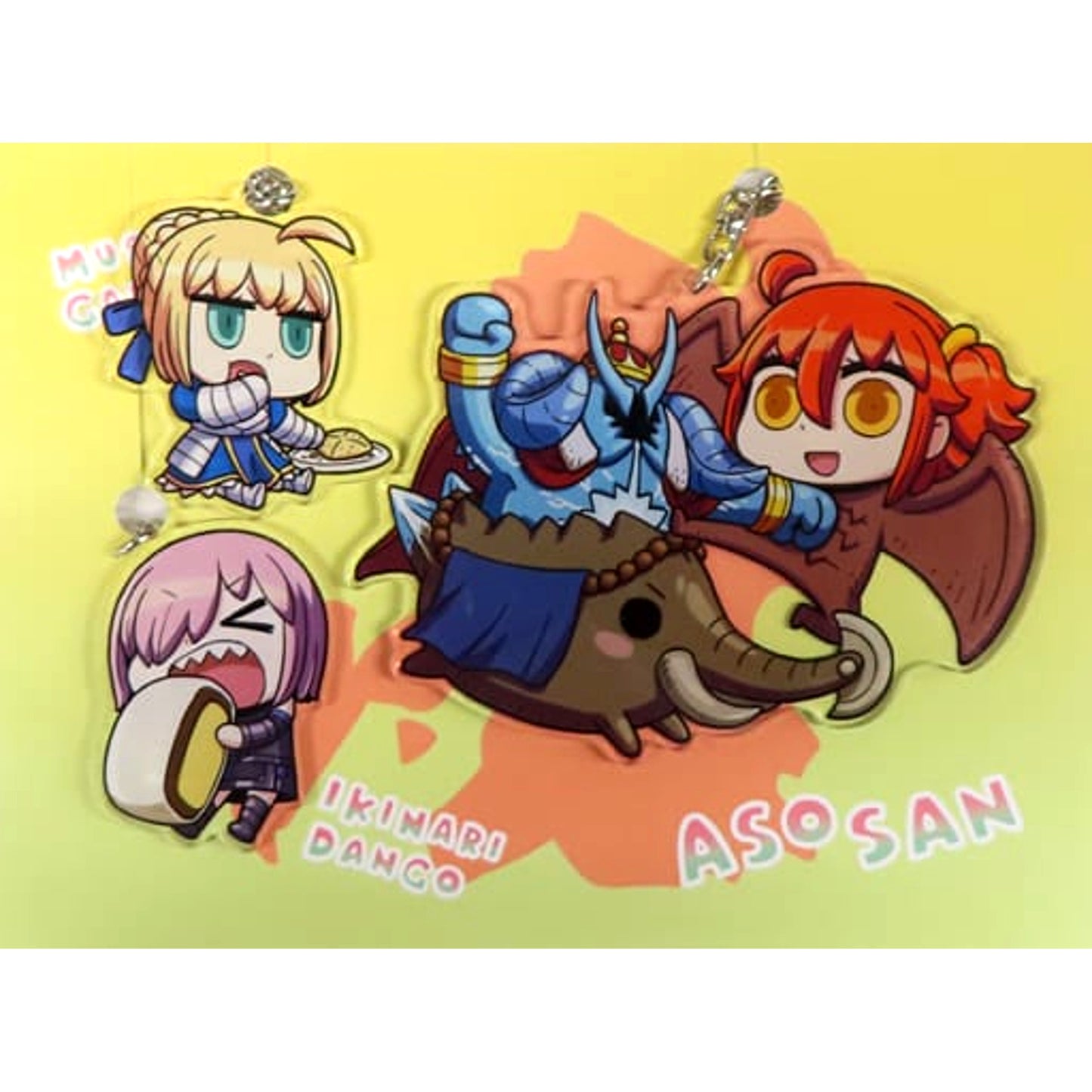 Fate/Grand Order Acrylic Keychain Set of 3 Kumamoto Ver. FGO Winter Festival 2018-2019 Traveling Grand Circus! Venue Limited [USED]