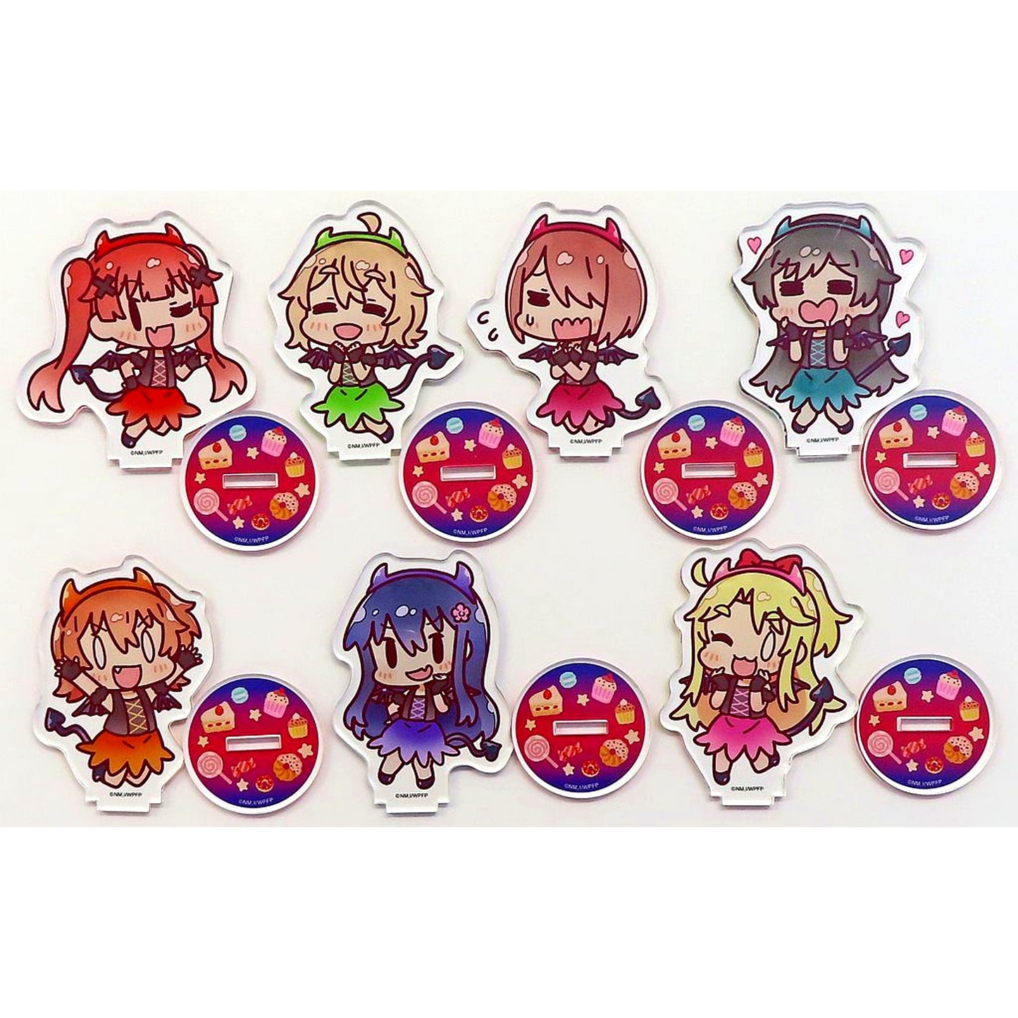 Single A Little Devil Flew Down to Me! Set of 7 Acrylic Stand Wataten! Precious Friends Rubber Mat and Acrylic Stand Set Advance Ticket Bonus [USED]
