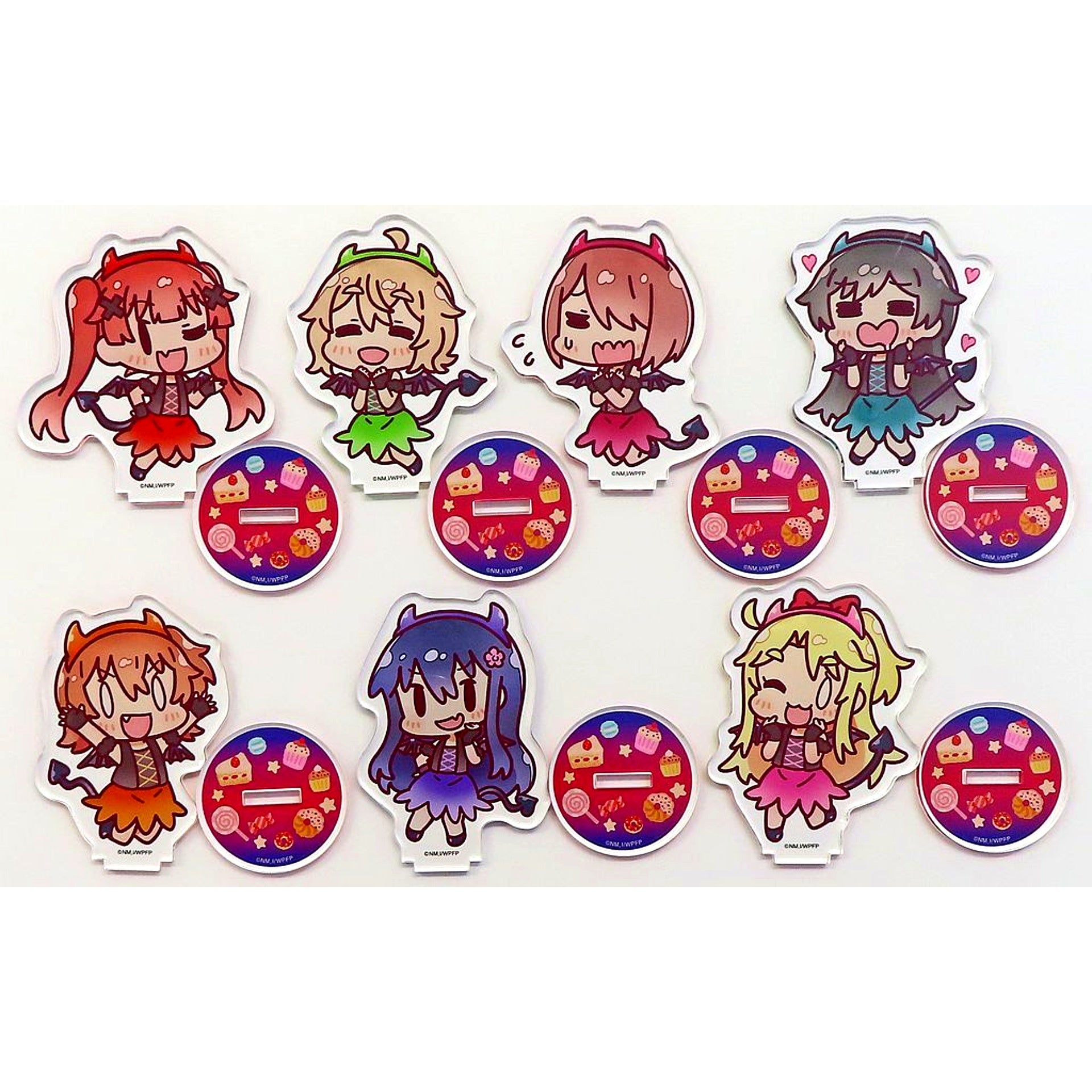 Single A Little Devil Flew Down to Me! Set of 7 Acrylic Stand Wataten! Precious Friends Rubber Mat and Acrylic Stand Set Advance Ticket Bonus [USED]
