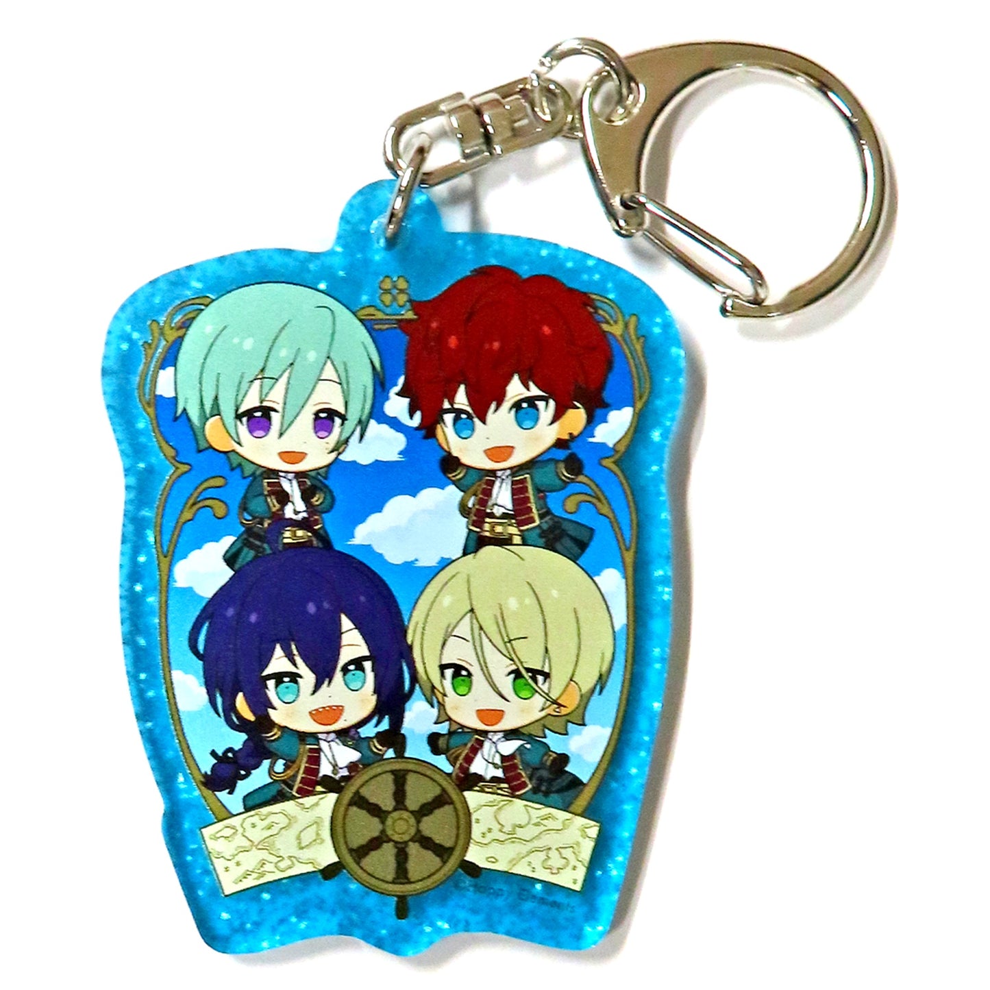 Single ALKALOID Glitter Keychain Ensemble Stars!! x animatecafe Drawn Visual Snack Can Set Mail Order Limited Included Item [USED]