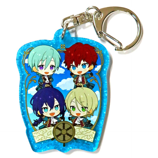 Single ALKALOID Glitter Keychain Ensemble Stars!! x animatecafe Drawn Visual Snack Can Set Mail Order Limited Included Item [USED]