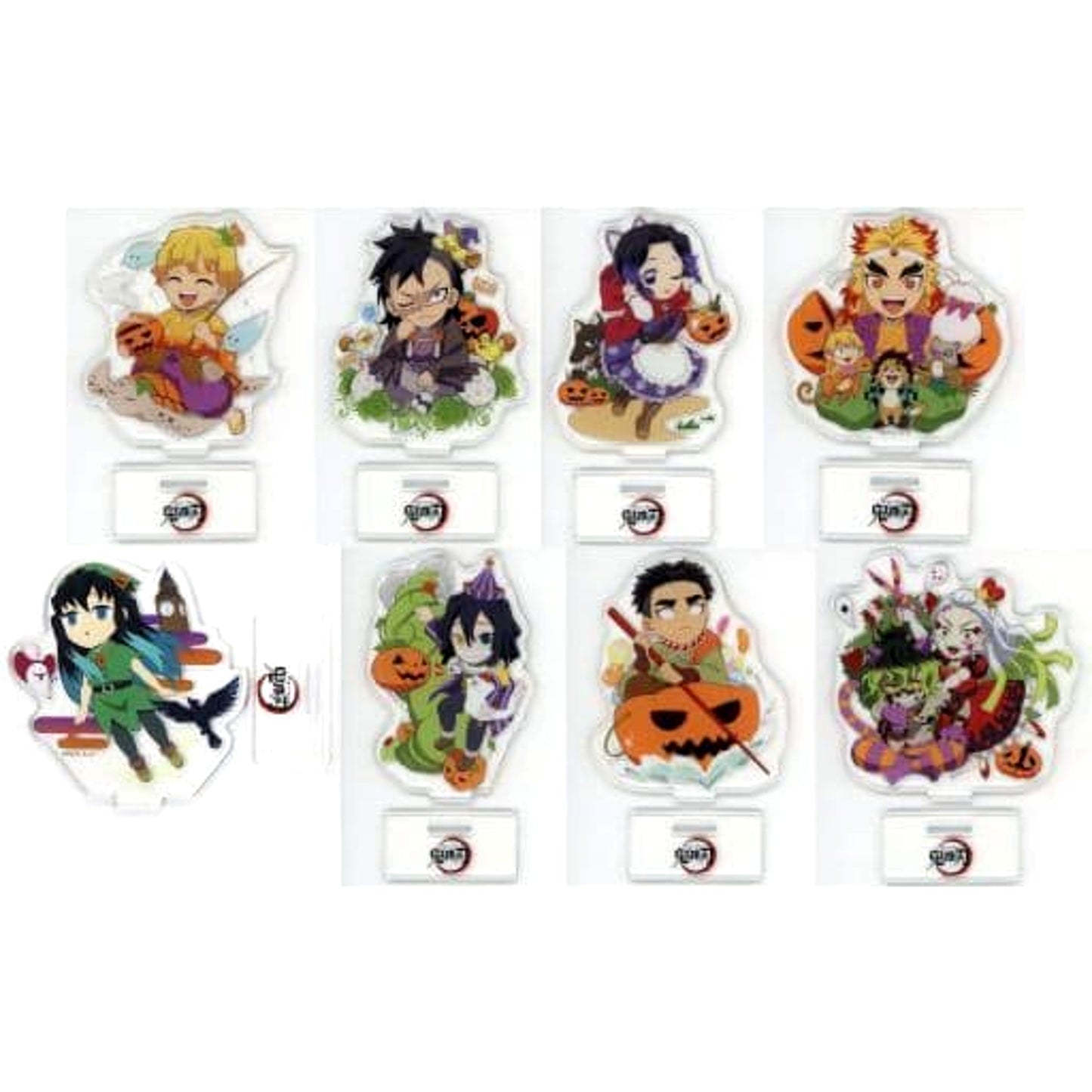 Zenitsu Agatsuma & Others Demon Slayer: Kimetsu no Yaiba All 8 Types Set Random Acrylic Stand B Ufotable Cafe Machi Asobi Cafe Halloween Event 2022 Limited [USED]