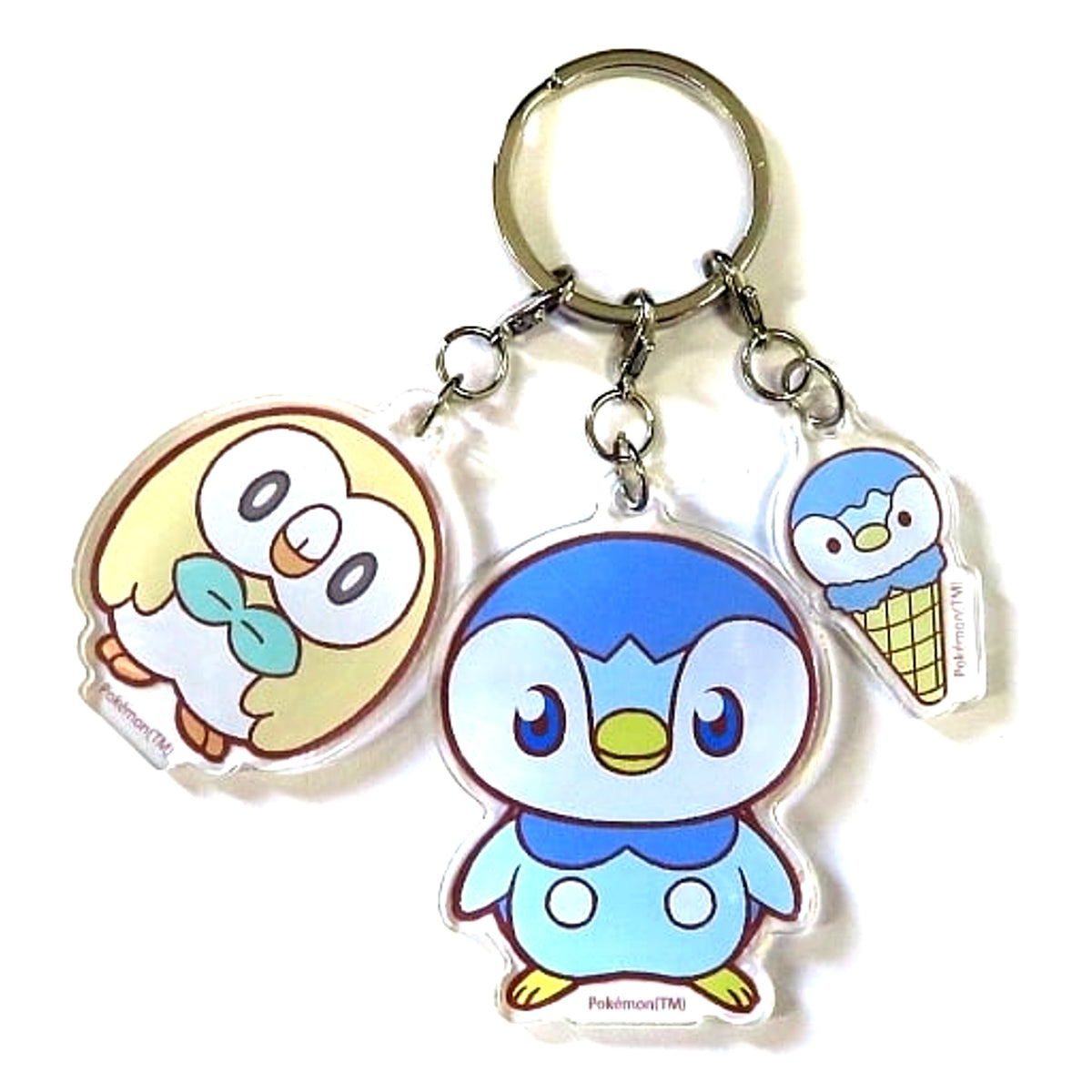Piplup & Rowlet Pokemon Pokepeace 3-Part Acrylic Keychain [USED]