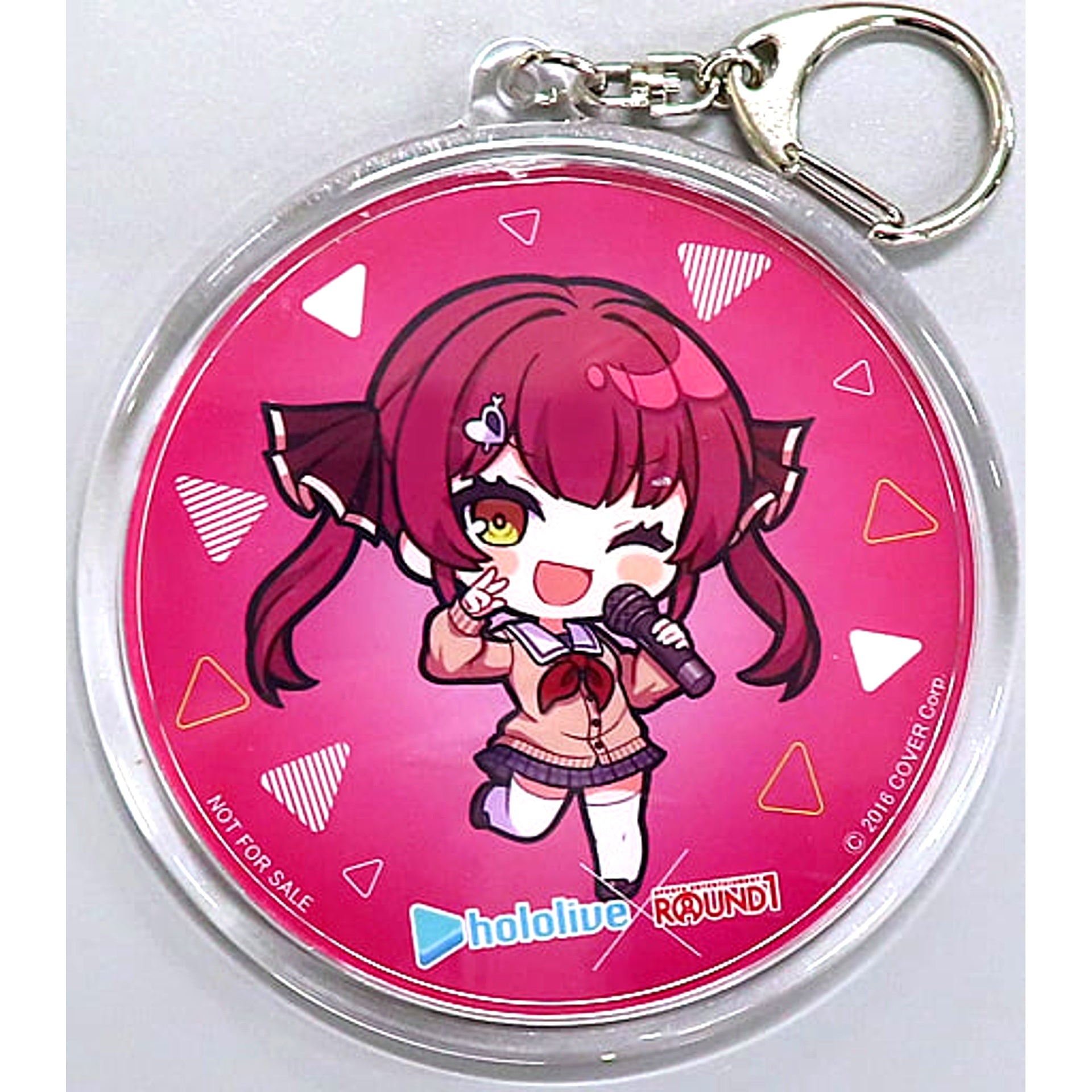 Houshou Marine Karaoke Ver. Mini Character Trading Acrylic Keychain Virtual YouTuber hololive x Round One Collab Campaign PekoMari Drink Order Bonus [USED]