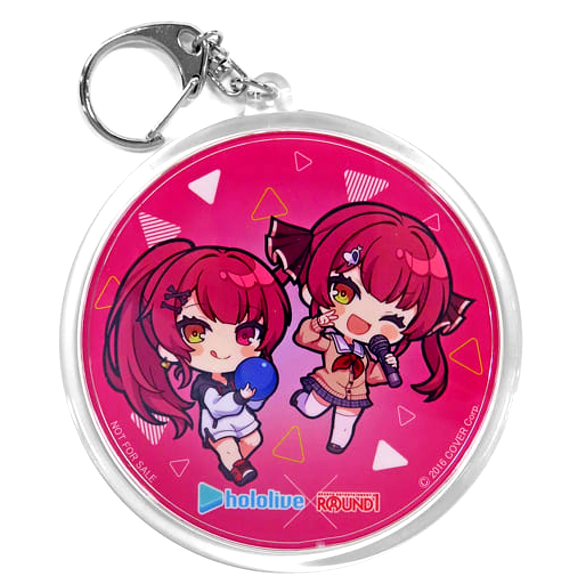 hololive Houshou Marine Chibi Trading Acrylic Keychain hololive x Round1 Collaboration Campaign PekoMari Drink Order 3 Cups Bonus [USED]